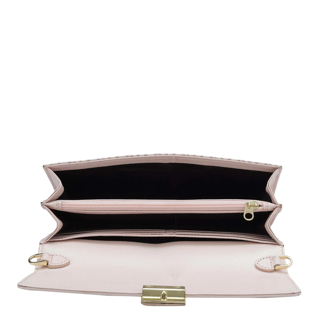 Monogram Leather Ladies Wallet - Blush