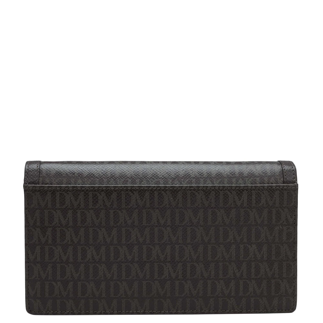 Monogram Leather Ladies Wallet - Chocolate