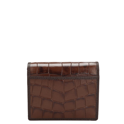 Croco Leather Ladies Sling Wallet - Brown