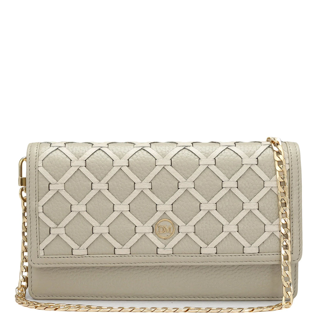 Wax Leather Ladies Sling Wallet - Khaki