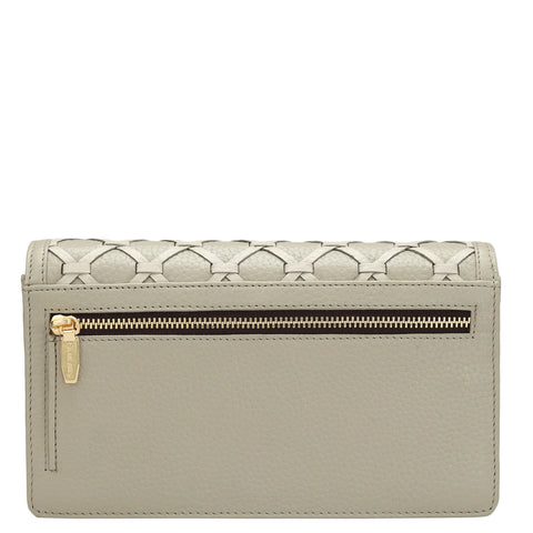 Wax Leather Ladies Sling Wallet - Khaki