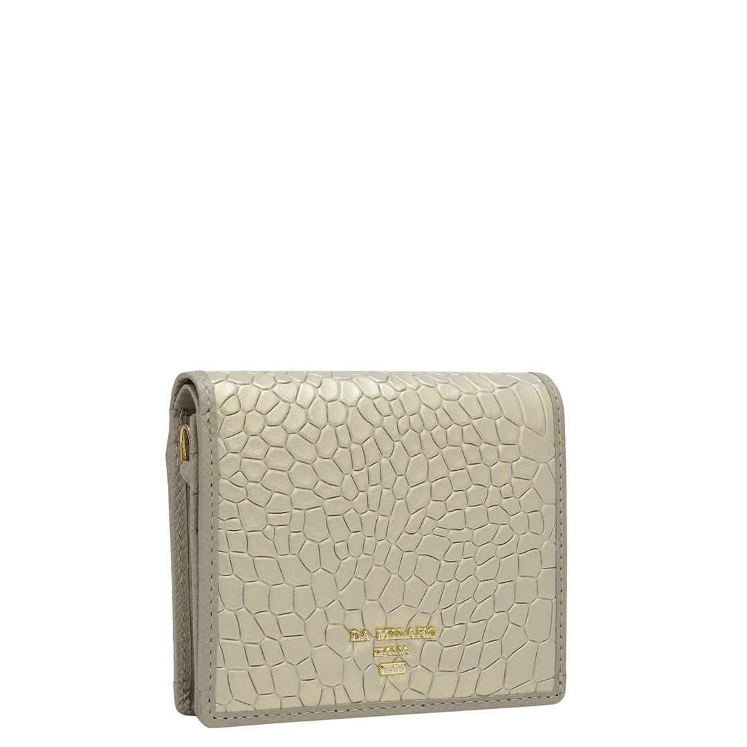 Croco Leather Ladies Sling Wallet - Gold