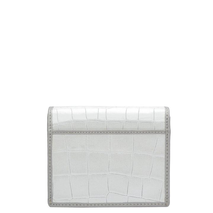 Croco Leather Ladies Sling Wallet - Pearl