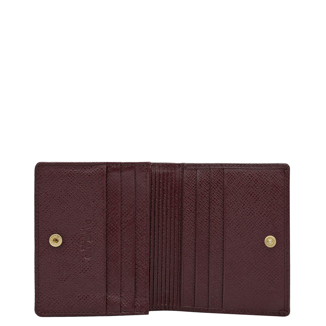 Croco Leather Ladies Wallet - Wine