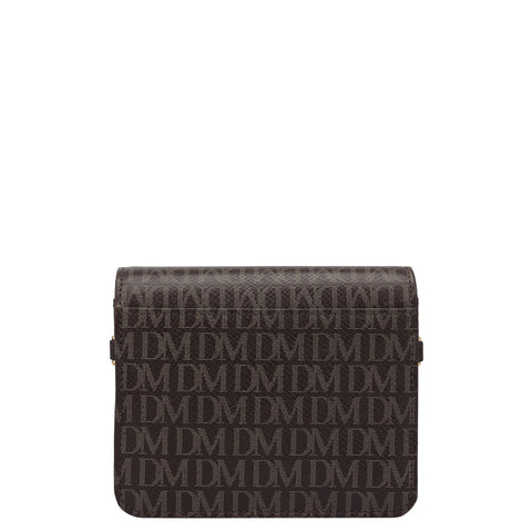 Monogram Leather Ladies Sling Wallet - Chocolate