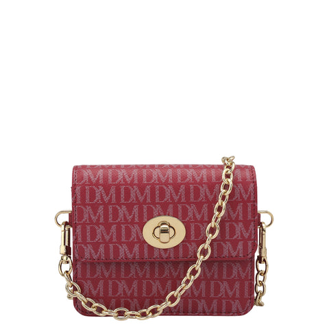 Monogram Leather Ladies Sling Wallet - Plumberry