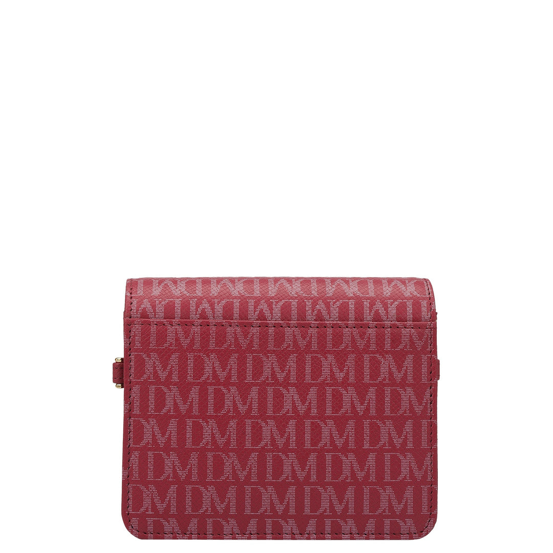 Monogram Leather Ladies Sling Wallet - Plumberry