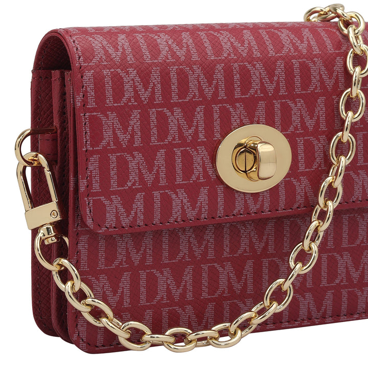 Monogram Leather Ladies Sling Wallet - Plumberry