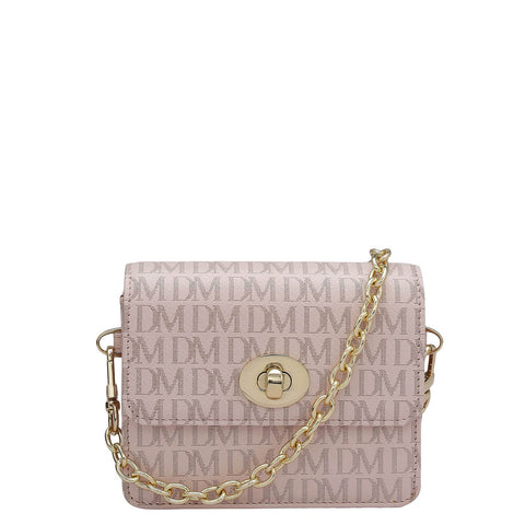 Monogram Leather Ladies Sling Wallet - Blush