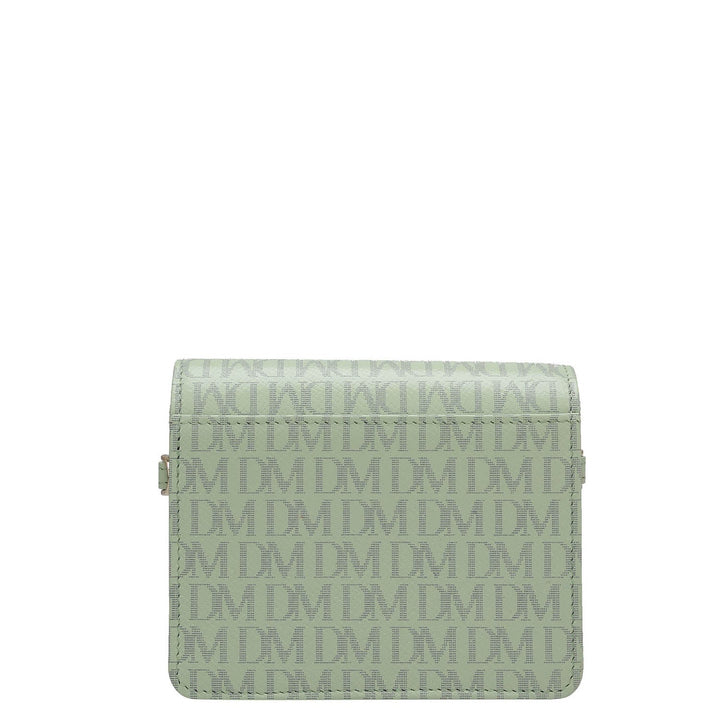 Monogram Leather Ladies Sling Wallet - Mint