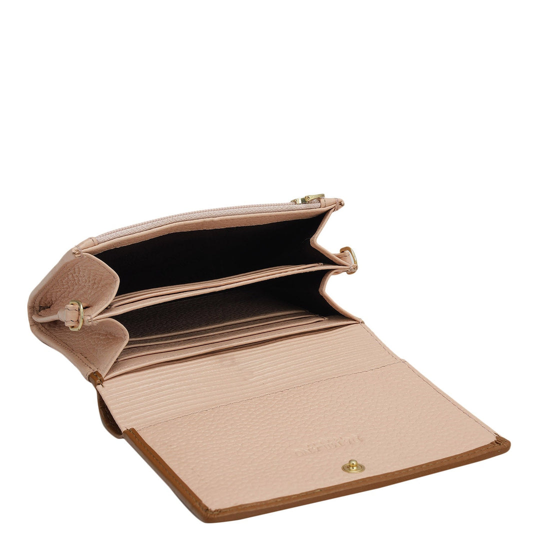 Wax Leather Ladies Wallet - Feather