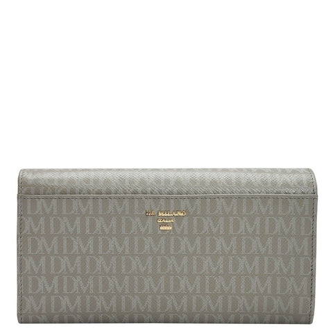 Monogram Leather Ladies Sling Wallet - Stone Grey