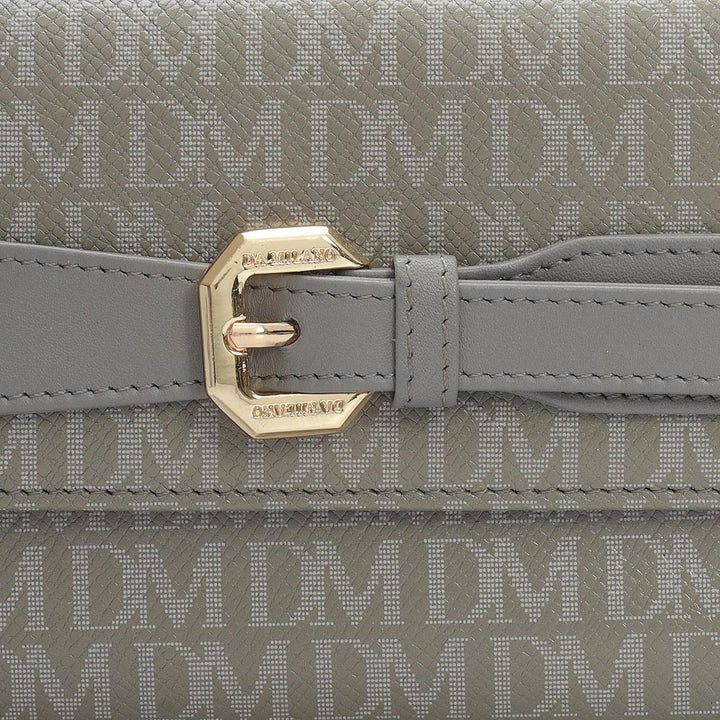 Monogram Leather Ladies Sling Wallet - Stone Grey