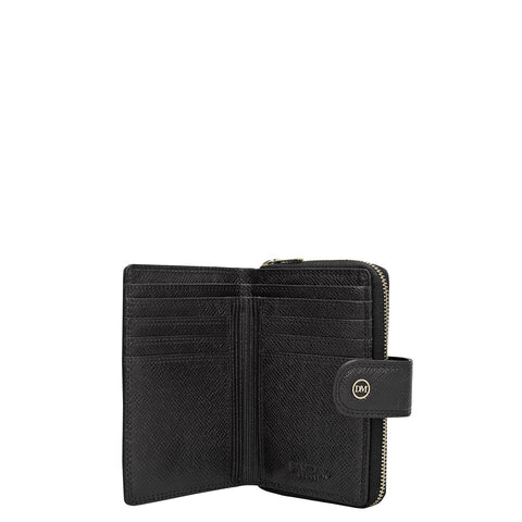 Franzy Leather Ladies Wallet - Black