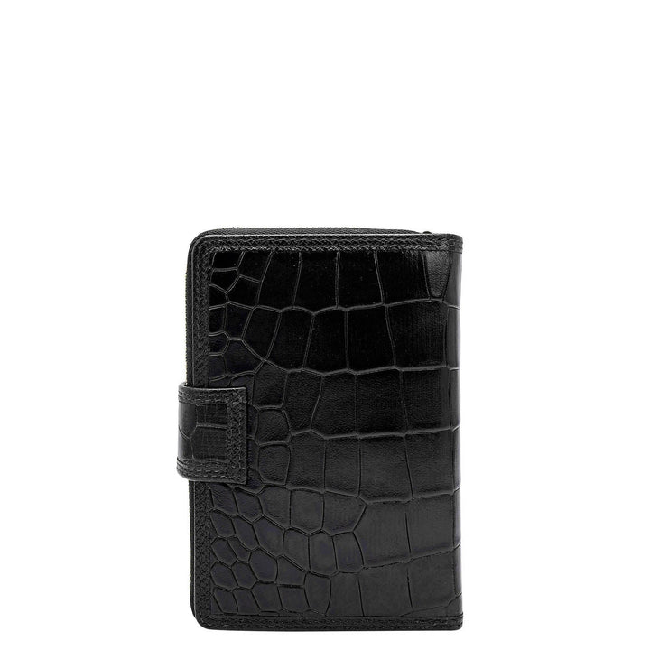 Croco Leather Ladies Wallet - Black