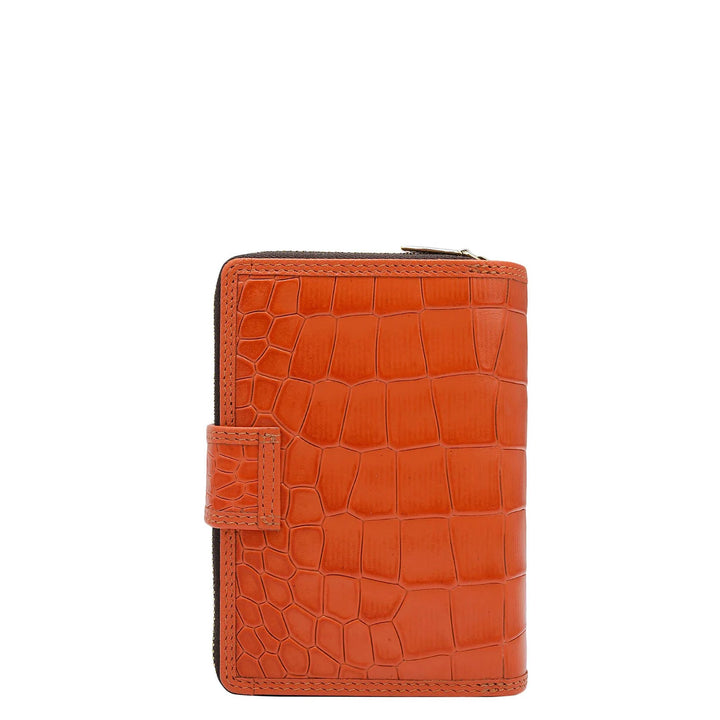 Croco Leather Ladies Wallet - Pumpkin