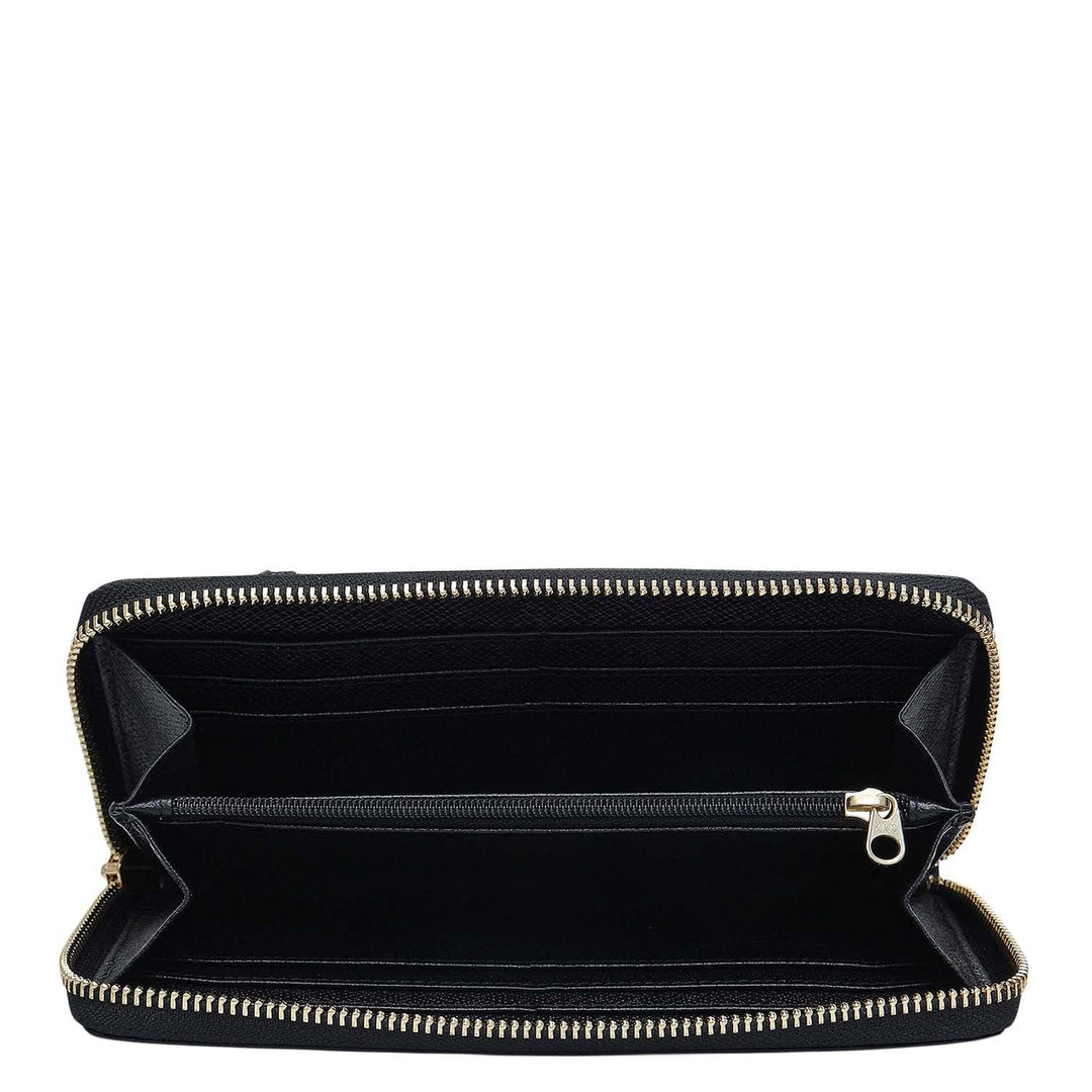 Franzy Leather Ladies Wallet - Black
