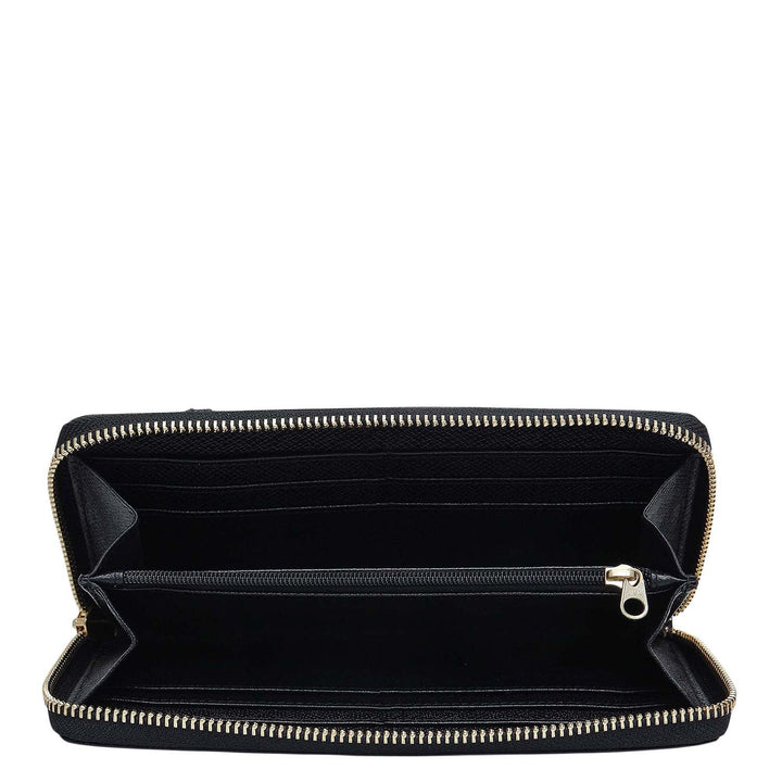 Franzy Leather Ladies Wallet - Black