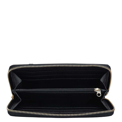 Franzy Leather Ladies Wallet - Black