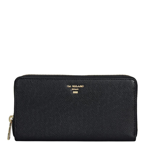 Franzy Leather Ladies Wallet - Black