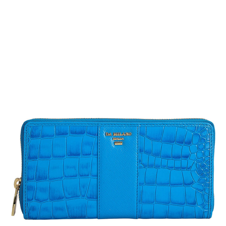 Croco Franzy Leather Ladies Wallet - Blue