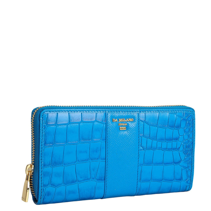 Croco Franzy Leather Ladies Wallet - Blue
