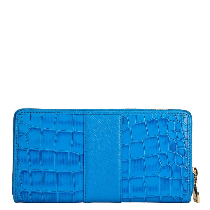 Croco Franzy Leather Ladies Wallet - Blue