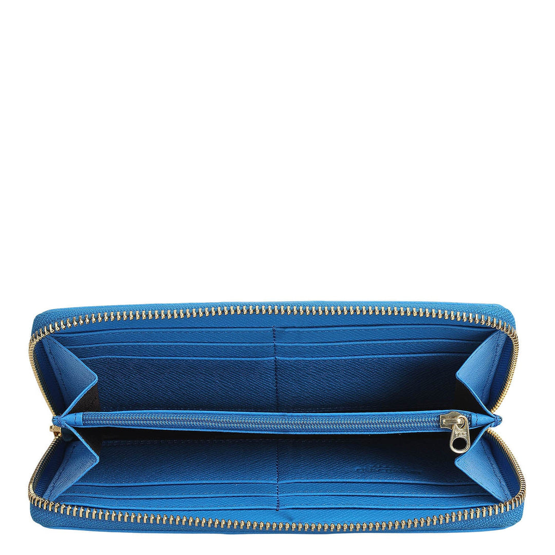 Croco Franzy Leather Ladies Wallet - Blue