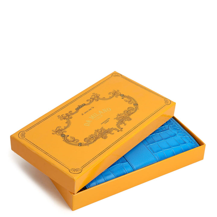 Croco Franzy Leather Ladies Wallet - Blue