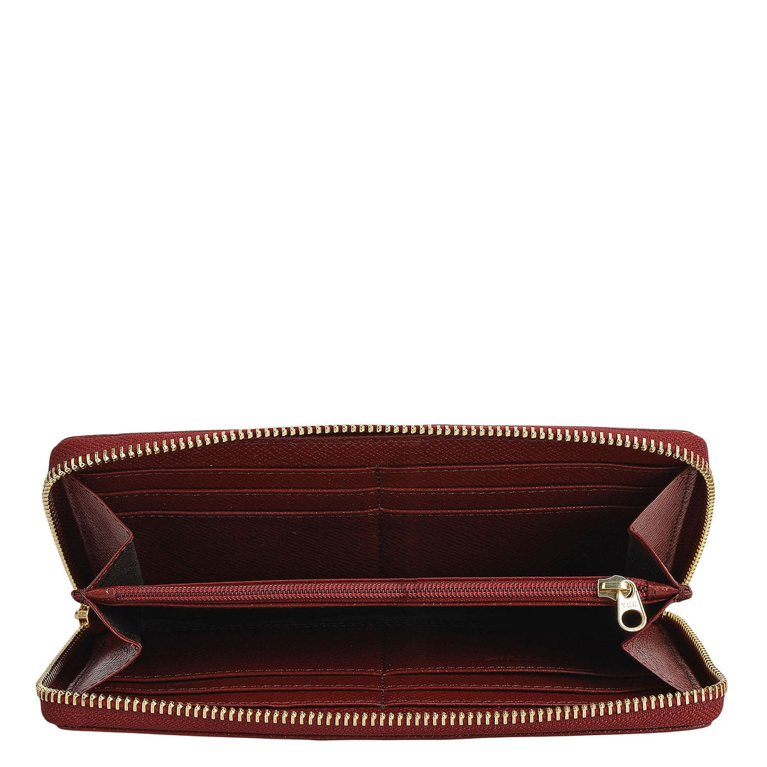 Croco Franzy Leather Ladies Wallet - Cherry