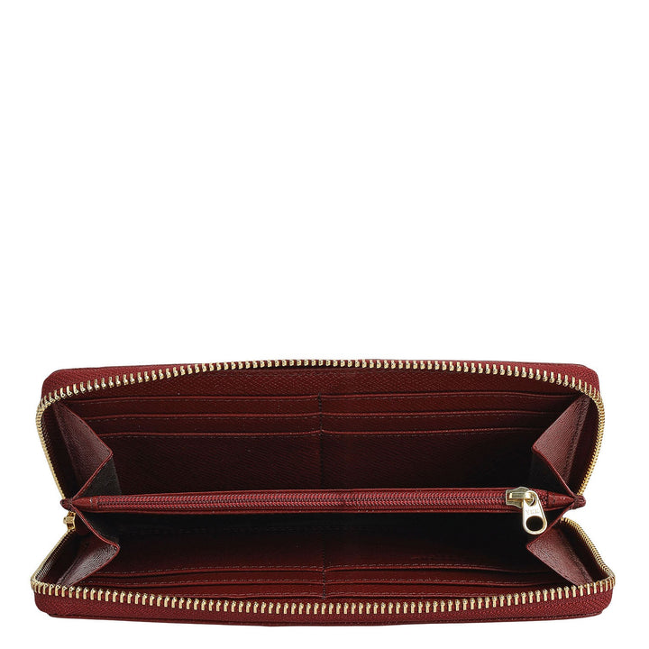 Croco Franzy Leather Ladies Wallet - Cherry