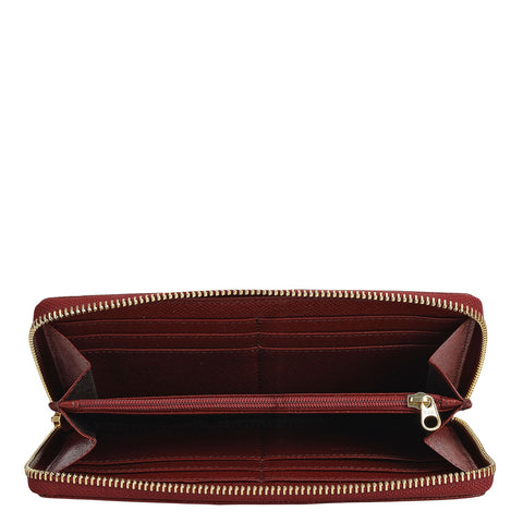Croco Franzy Leather Ladies Wallet - Cherry