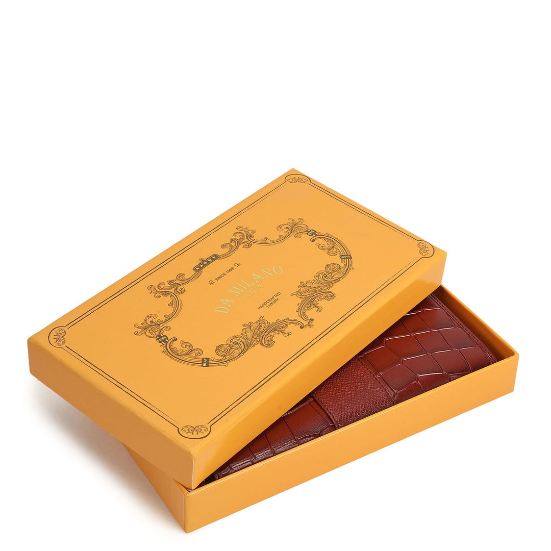 Croco Franzy Leather Ladies Wallet - Cherry