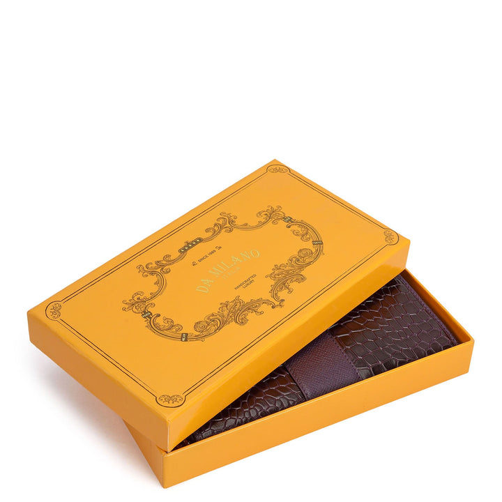 Croco Franzy Leather Ladies Wallet - Grapevine