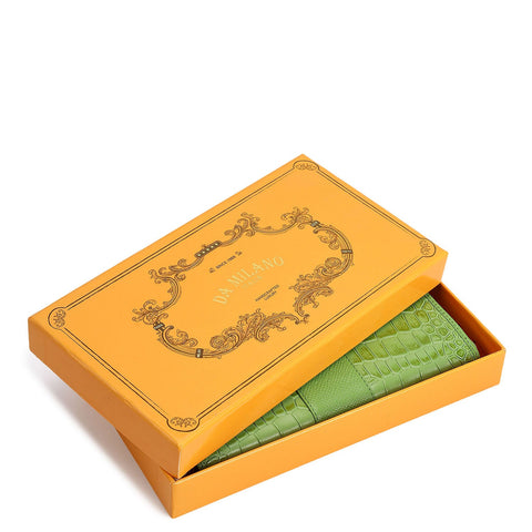 Croco Franzy Leather Ladies Wallet - Kiwi
