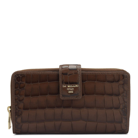 Croco Leather Ladies Wallet - Date