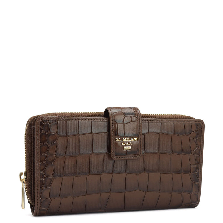 Croco Leather Ladies Wallet - Date