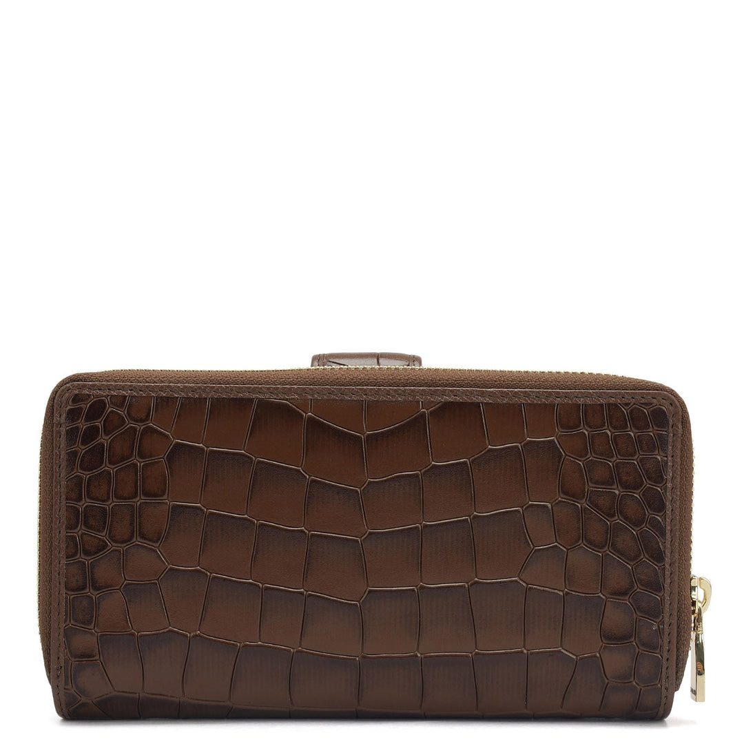 Croco Leather Ladies Wallet - Date