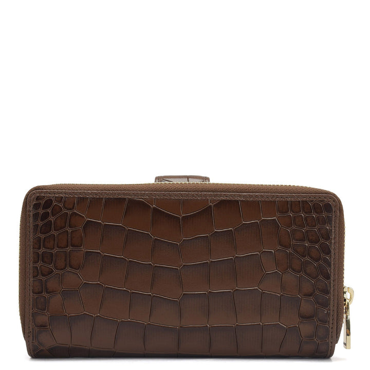 Croco Leather Ladies Wallet - Date