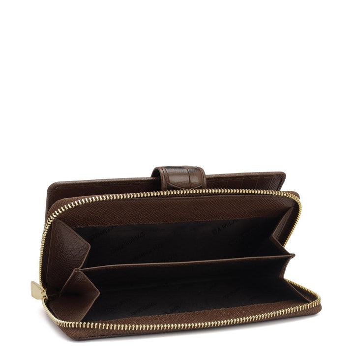 Croco Leather Ladies Wallet - Date
