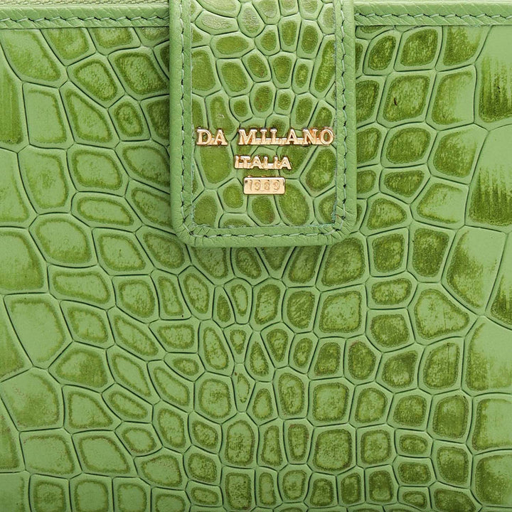 Croco Leather Ladies Wallet - Kiwi