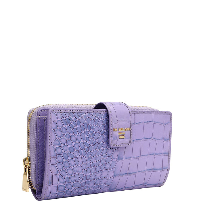 Croco Leather Ladies Wallet - Purple Haze
