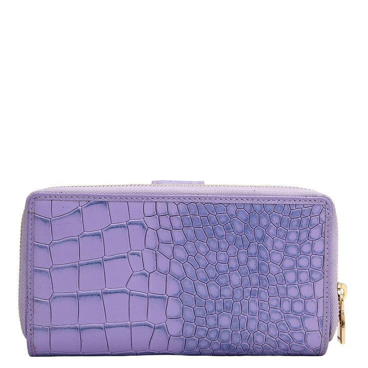 Croco Leather Ladies Wallet - Purple Haze