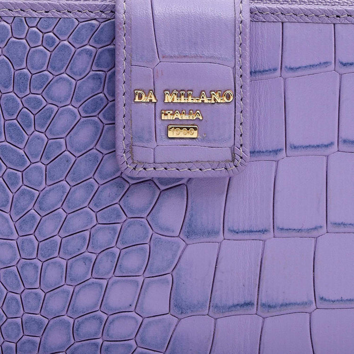 Croco Leather Ladies Wallet - Purple Haze