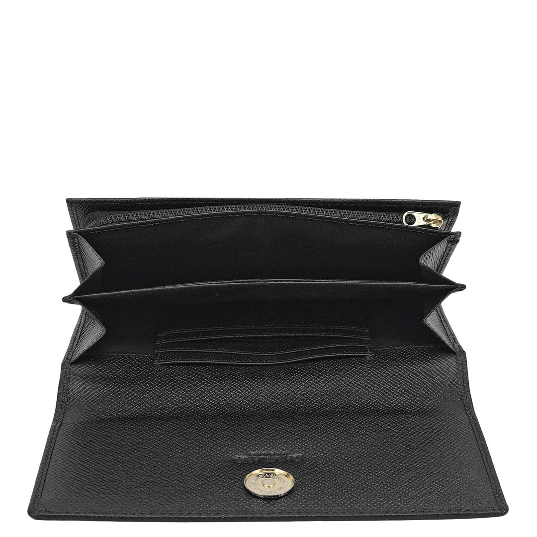 Franzy Leather Ladies Wallet - Black