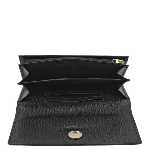 Franzy Leather Ladies Wallet - Black