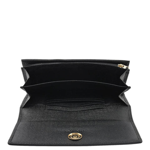 Croco Leather Ladies Wallet - Black