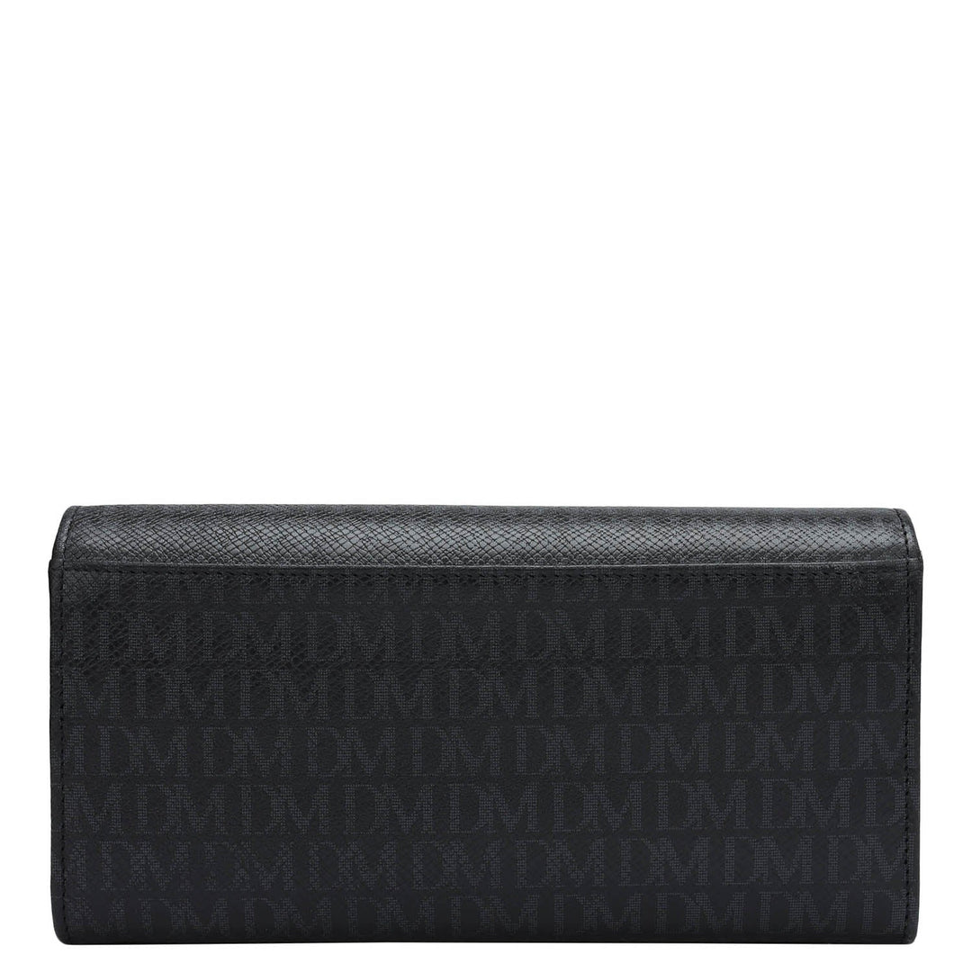 Monogram Leather Ladies Wallet - Black