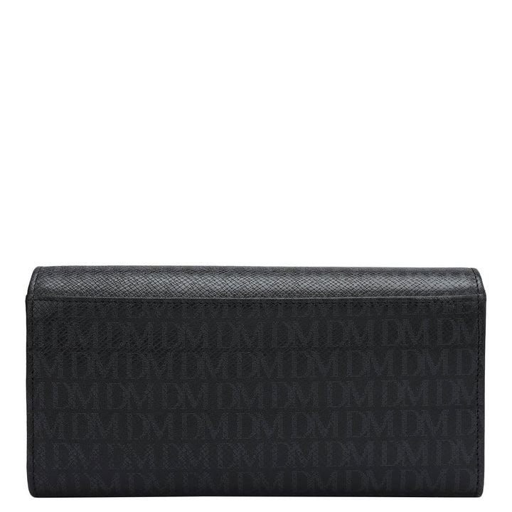 Monogram Leather Ladies Wallet - Black