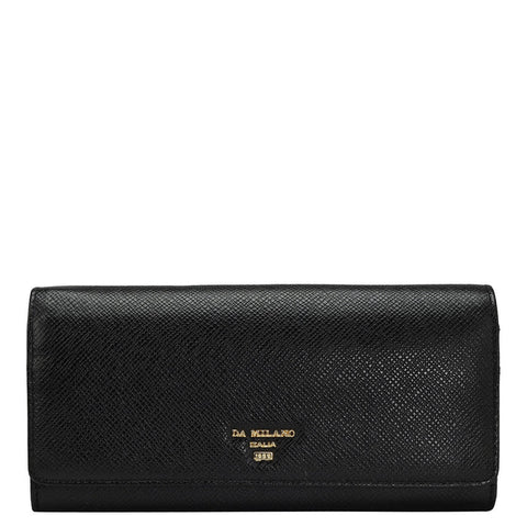 Franzy Leather Ladies Wallet - Black